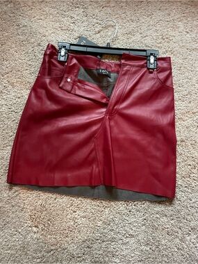 Fate Burgundy Leather Mini Skirt never worn